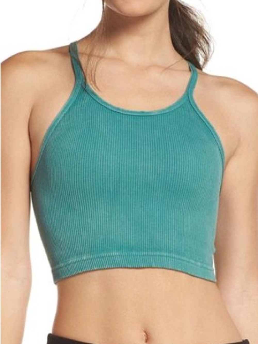 Free People Movement Happiness Runs Crop Tank in Aquamarine XS/S